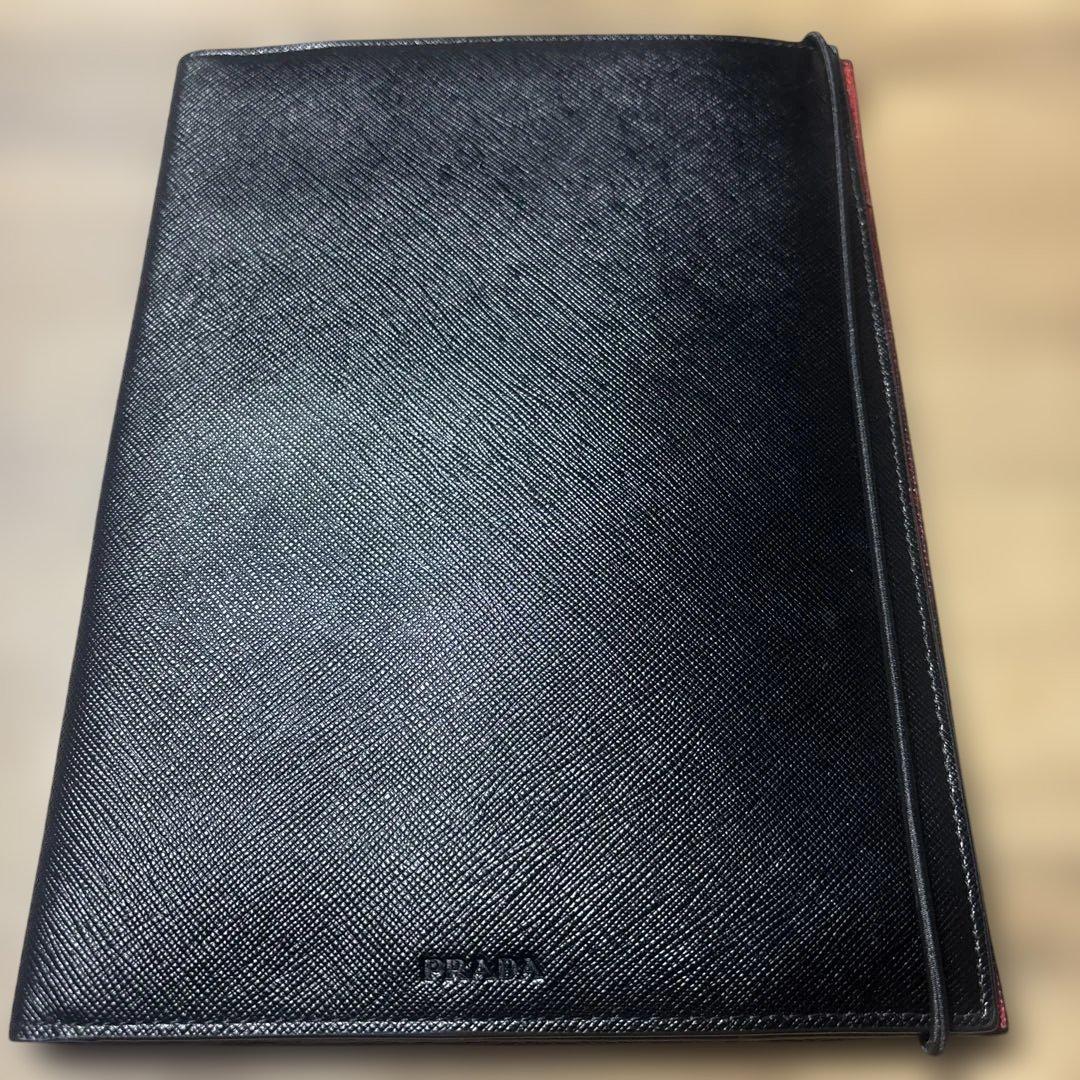 PRADA / プラダ ■ ノートカバー サフィアーノレザー ブラック