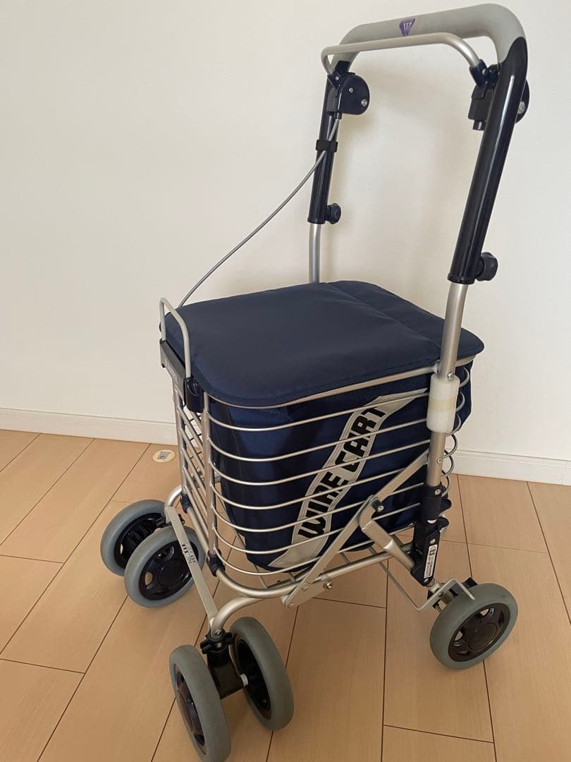 【美品】ユーバ産業　UBER　シルバーカー ワイヤーカート スワレル バッグ付き