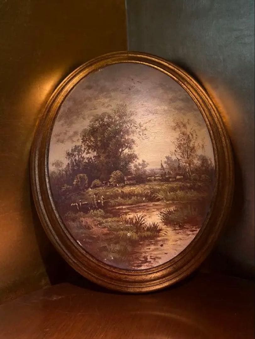 他の人発送×antique 油彩画　肉質画