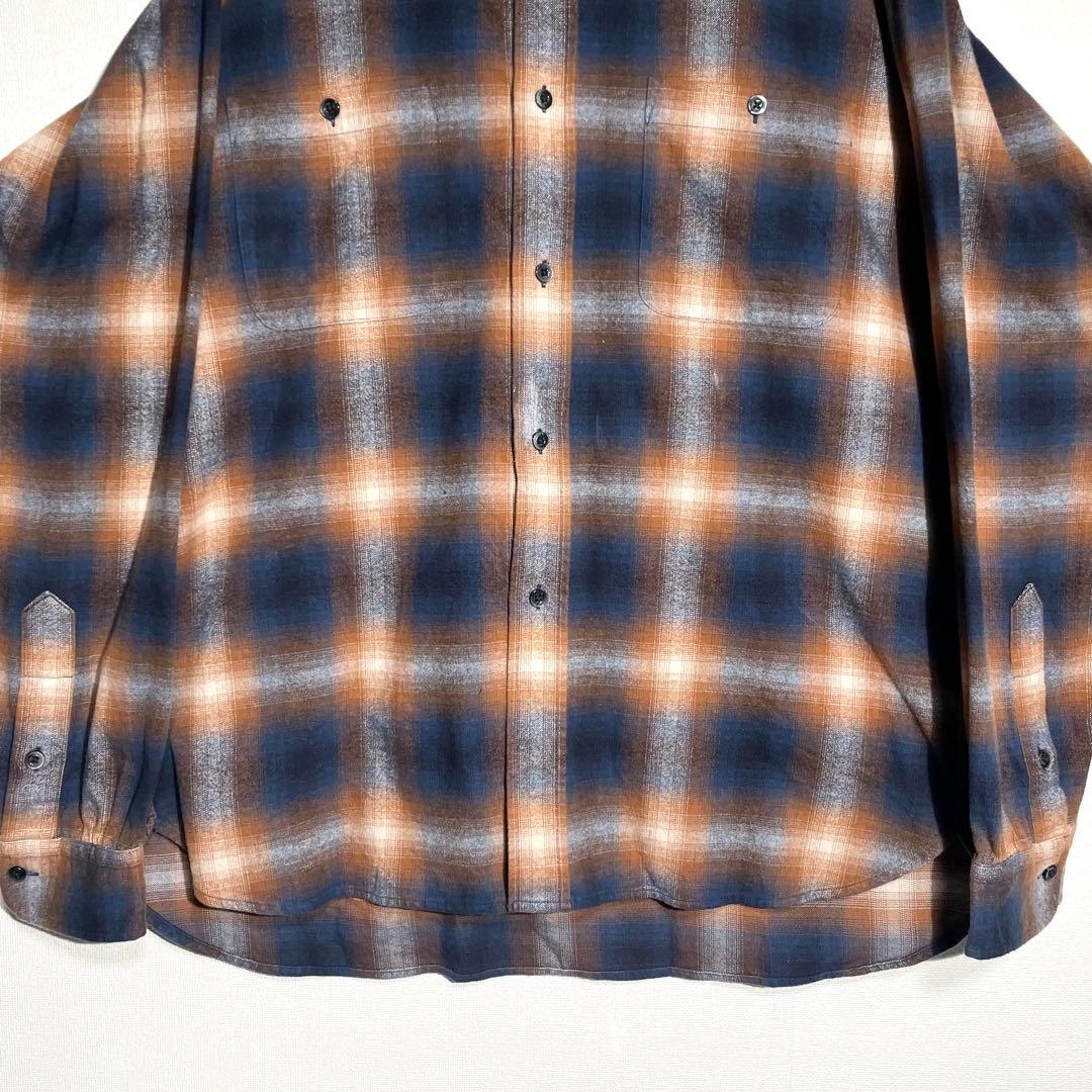 希少】ペンドルトン オンブレ シャツ ボード ダーク ブラウン XL相当
