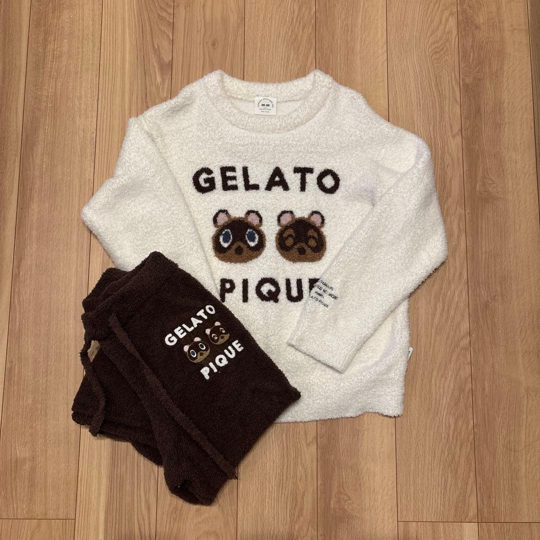 ジェラートピケ どうぶつの森コラボ ルームウェア セットアップ　たぬきち　セット