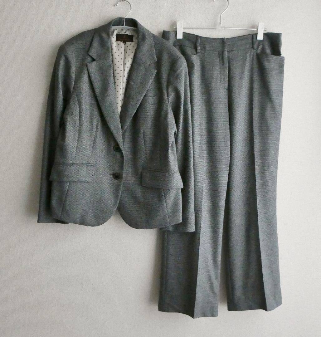 TRANS WORK　大きいサイズ カシミヤ混 パンツスーツ セットアップ