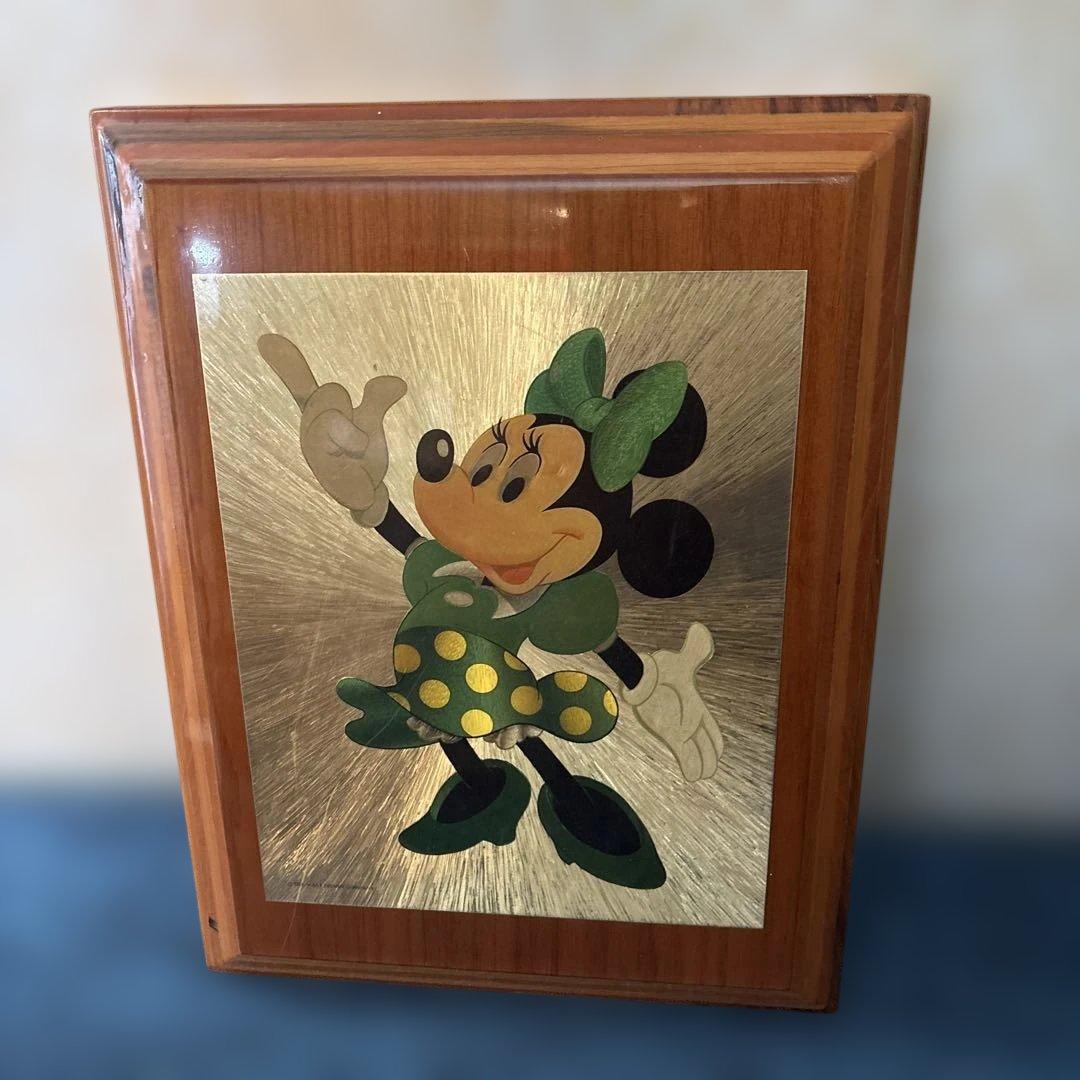 希少！！ウォルト・ディズニー・ワールド ミニーマウス木製フレーム絵画