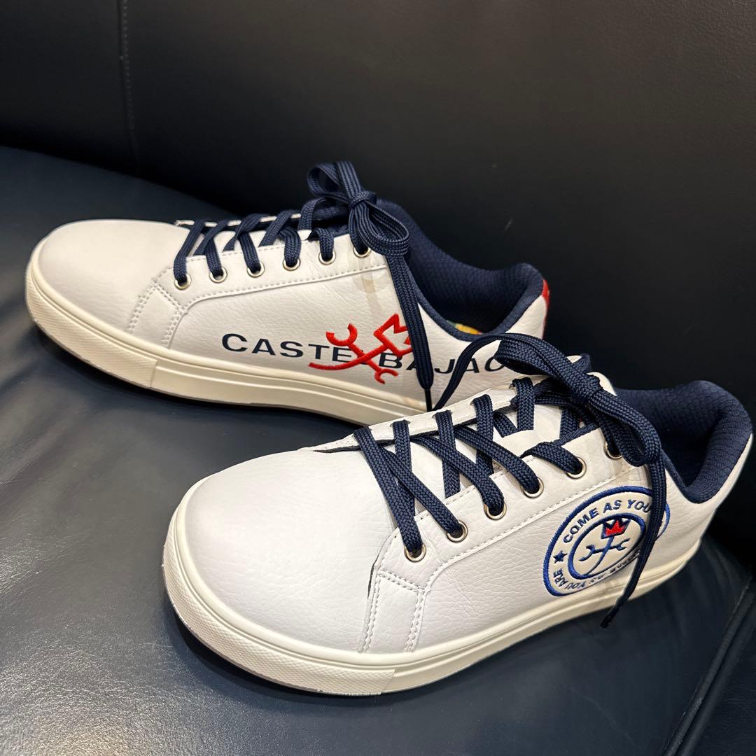 試着のみ。CASTELBAJAC ゴルフシューズ ホワイト24.0