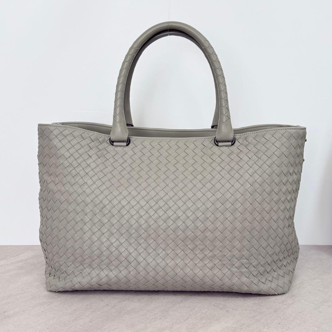 極美品 BOTTEGA VENETA トートバッグ イントレチャート グレー