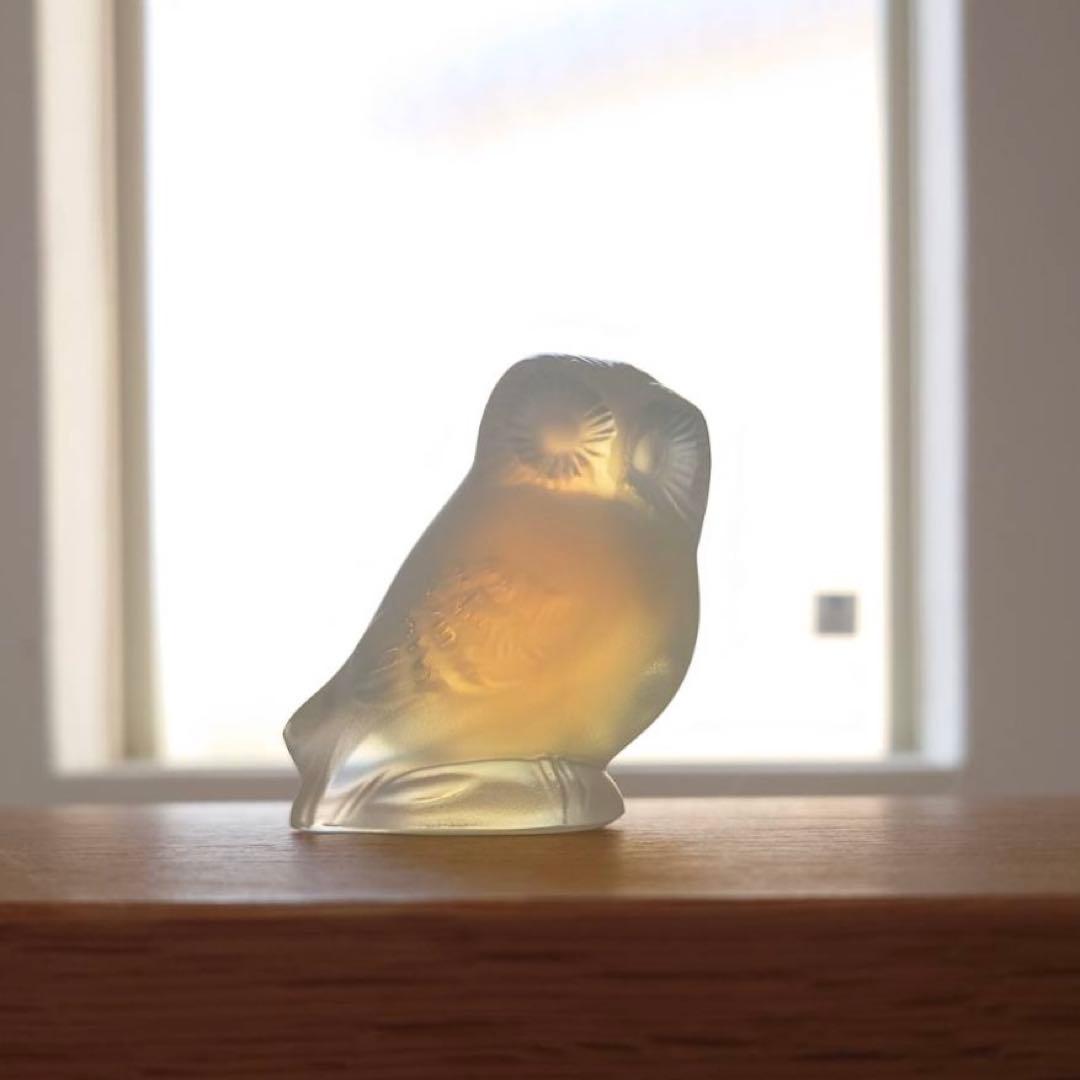 希少❗️ LALIQUE ラリック　フクロウ オパールセント フィギュリン