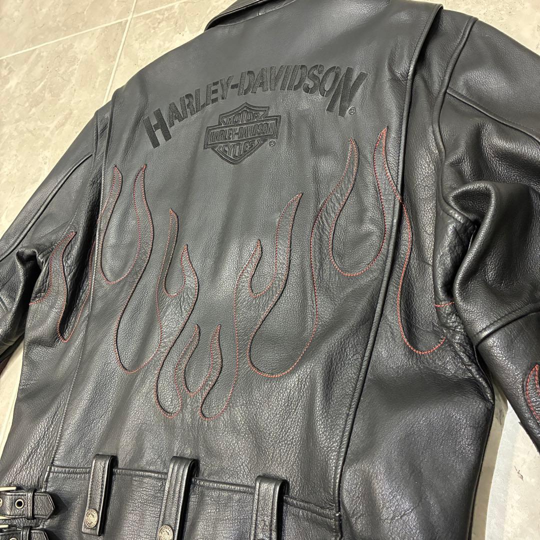 s*i様 Harley-Davidson　レザージャケット　ファイヤーパターン