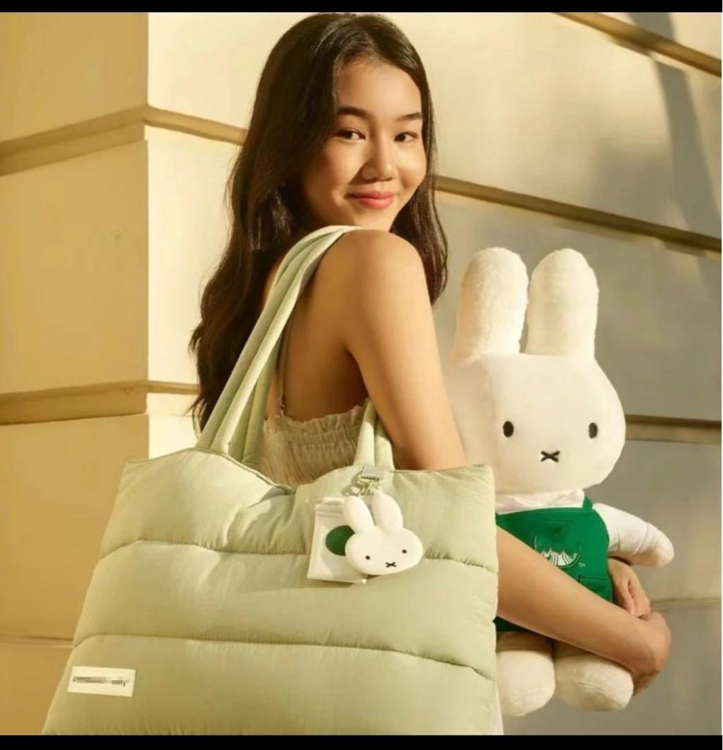 海外✴︎STARBUCKS × miffy グリーン トートバッグ