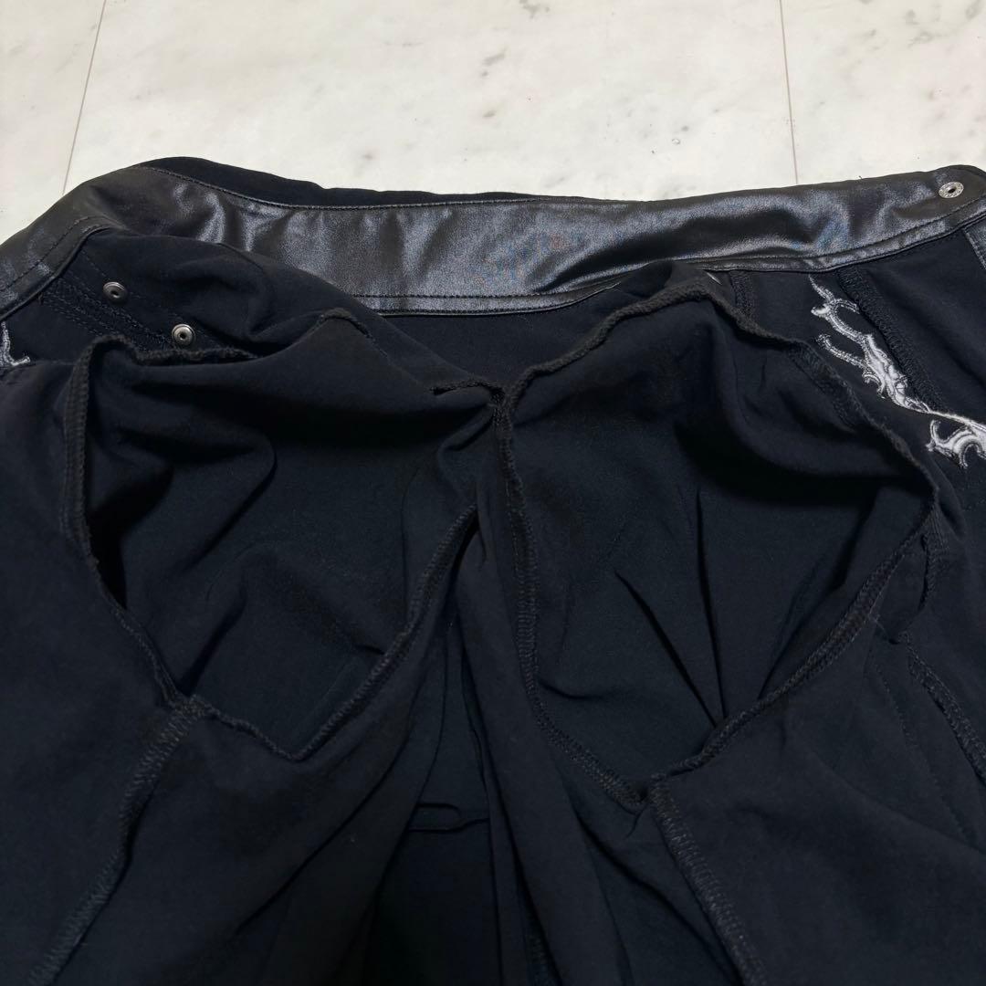 美品 オッズクローチェ 刺繍 スタッズ シャツ 十字架ボタン ゴシック