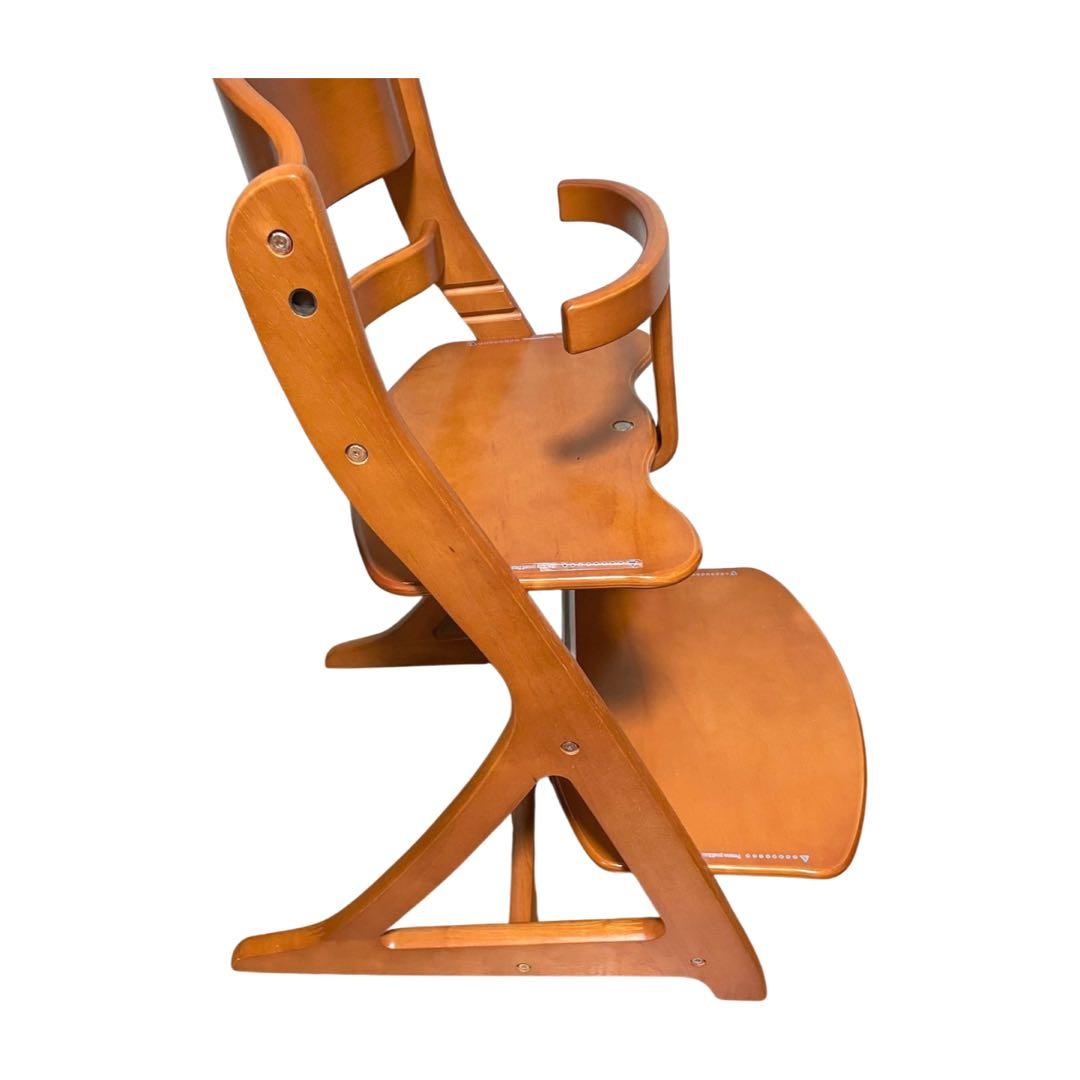 極美品] 大和屋 すくすくチェアプラス ガード付 ブラウン 木製ベビーチェア