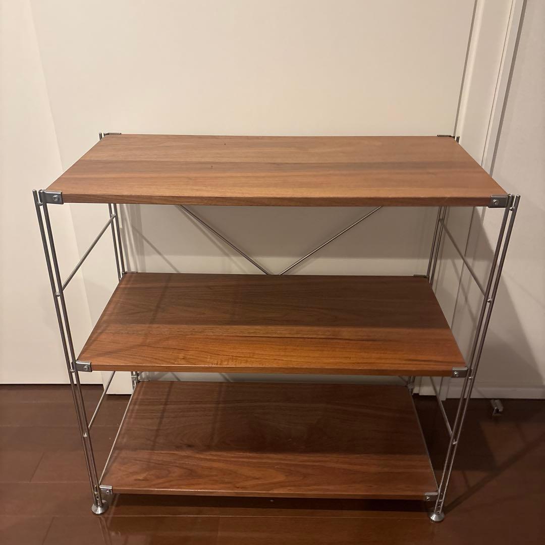 無印良品　ステンレスユニットシェルフ　ウォールナット材棚セット　ワイド　小