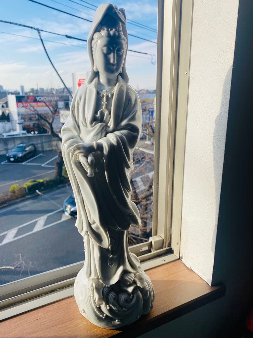 中国美術品、德州窑白瓷、观世音大佛像、超美品、 - メルカリ