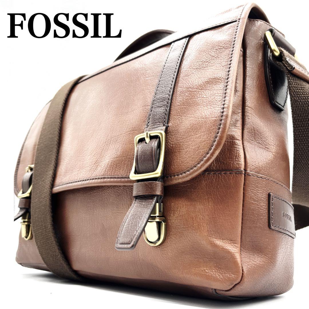 FOSSIL フォッシル オールレザー ショルダーバッグ メッセンジャーバッグ