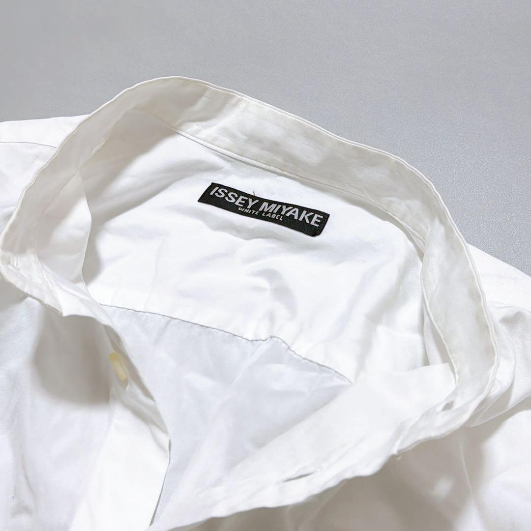 イッセイミヤケホワイトレーベル バンドカラーシャツ 長袖 3サイズ 白