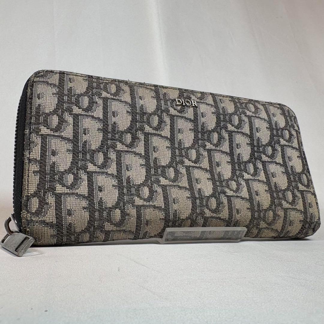 DIOR ディオール　長財布　トロッター　 オブリーク　キャンバス　ラウンド