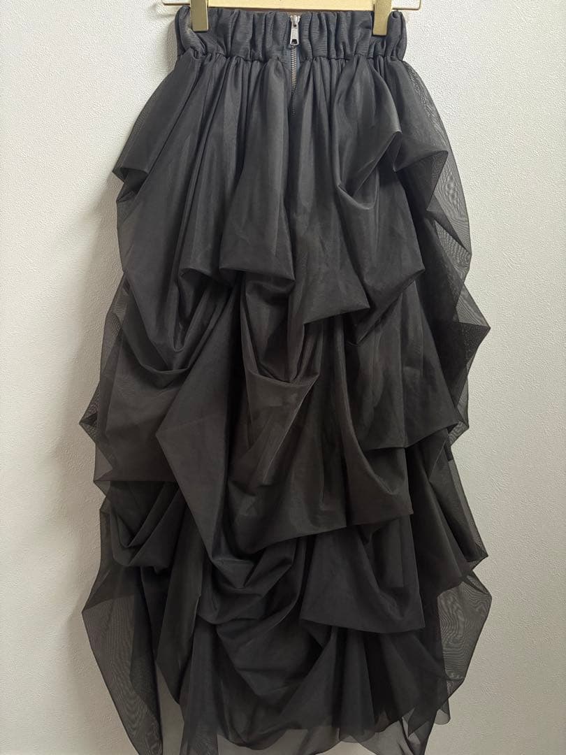 最終価格】THETOE iris tulle skirt S グレー 正規品 - メルカリ