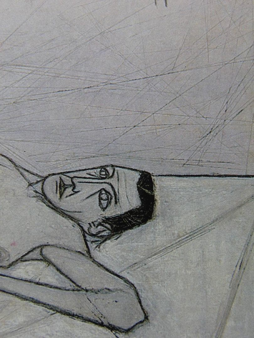 ベルナール・ビュッフェ、【Nu couche】、希少な額装用画集より