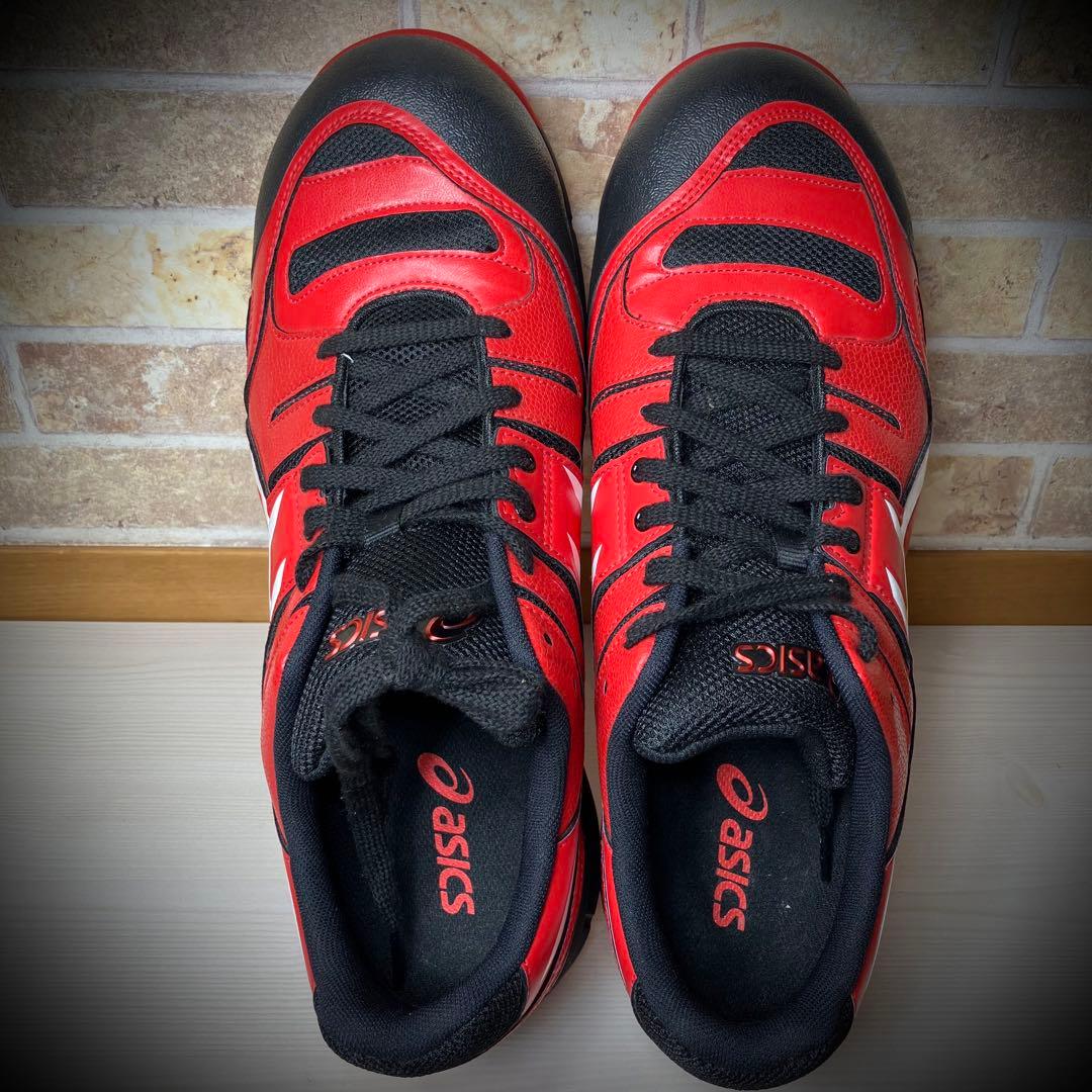 【廃番未使用】ASICS CP103 安全靴 レッド×ホワイト 大きいサイズ