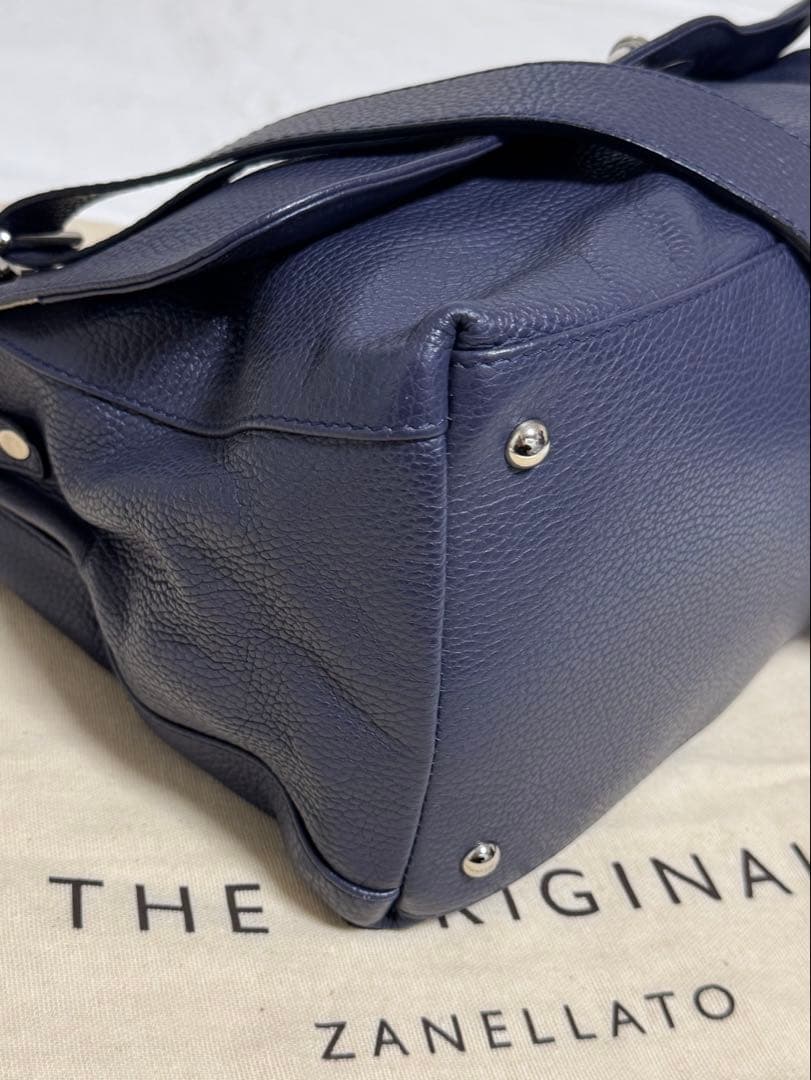 ◇イタリア製！ZANELLATO◇美品！『新型・ポスティーナ M＋』紺