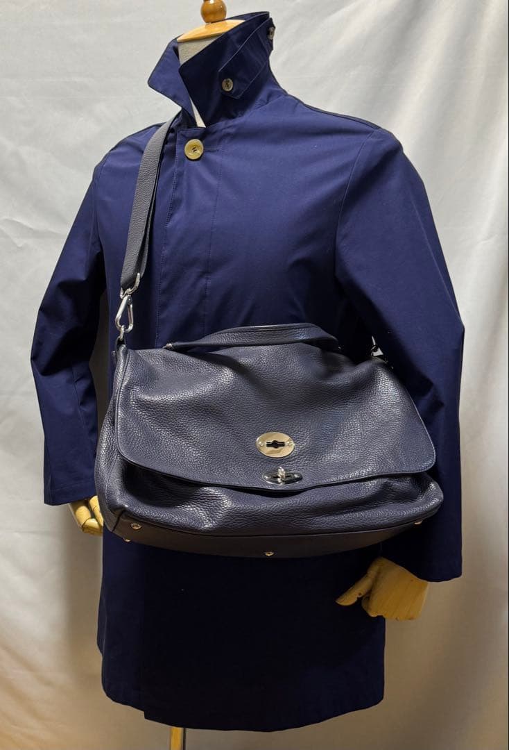 ◇イタリア製！ZANELLATO◇美品！『新型・ポスティーナ M＋』紺