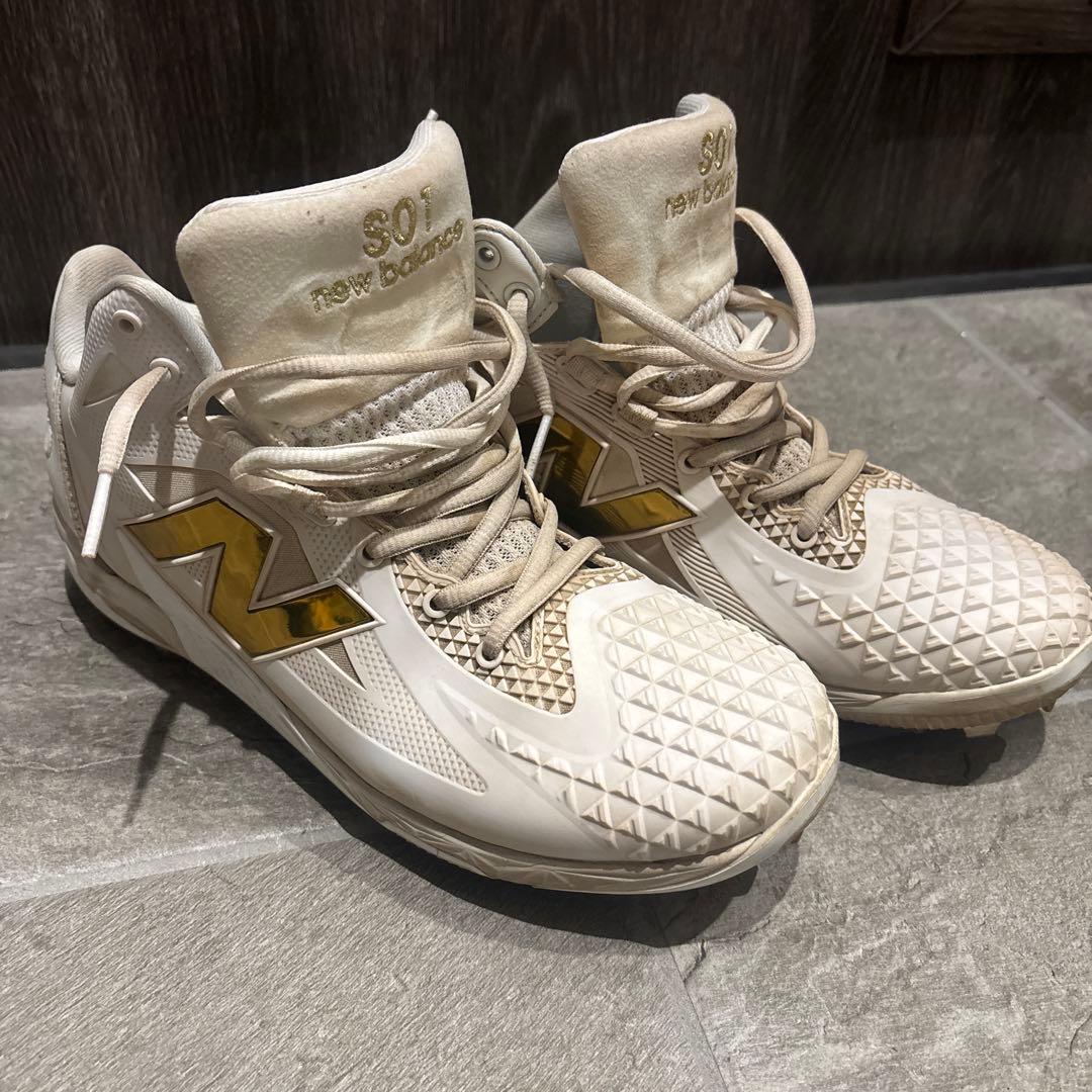 New Balance S01 スパイク ホワイト/ゴールド　大谷翔平 NB HANZO ニューバランス NEW BALANCE Ohtani v1 Metal 金具スパイク