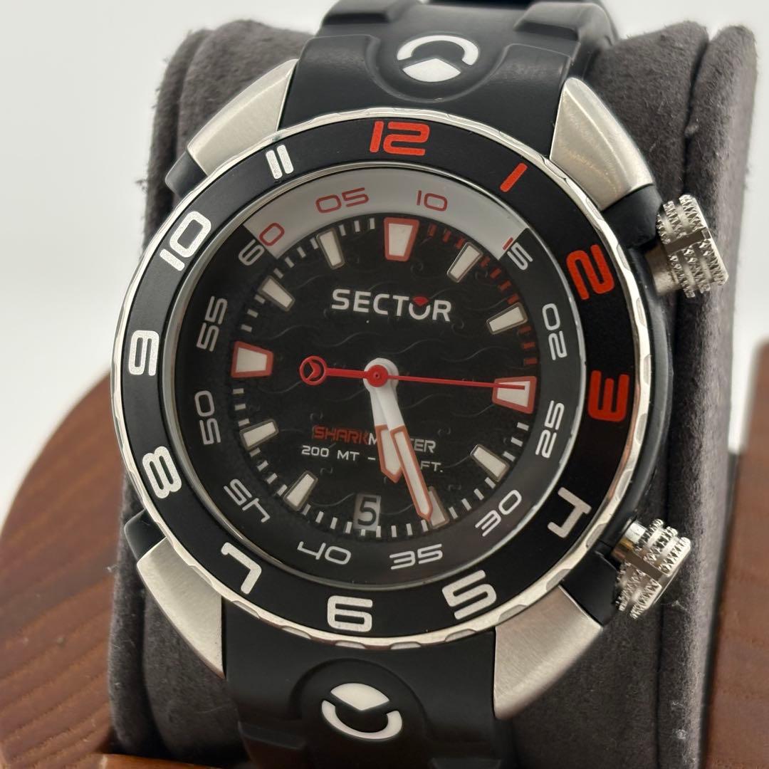 【希少】セクター　シャークマスター　クォーツ　美品　ブラック