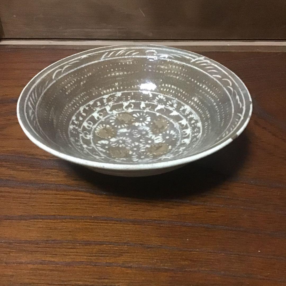 李朝古花三嶋茶碗