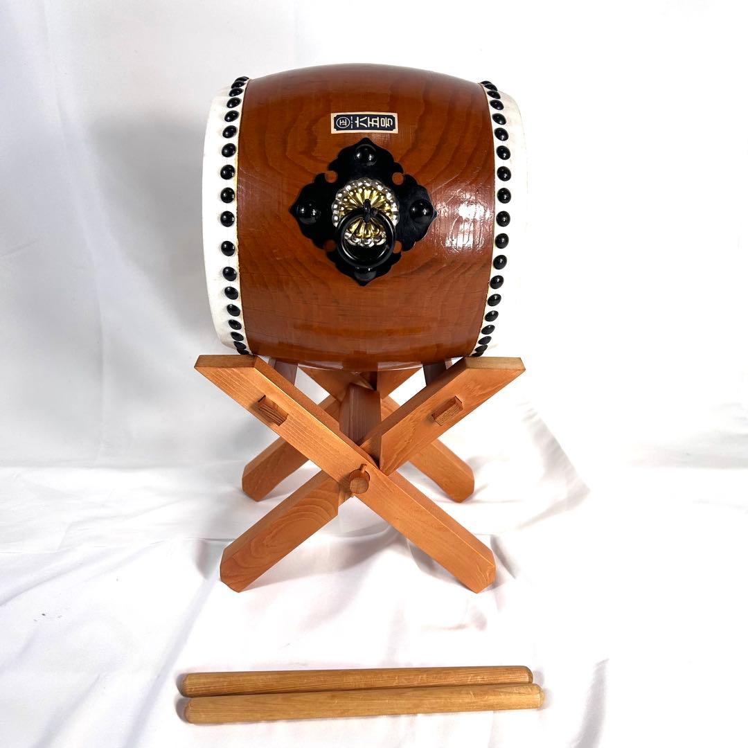 【動作確認済み】本格 ミニ 太鼓　65号　バチ２本付き 和太鼓 子ども