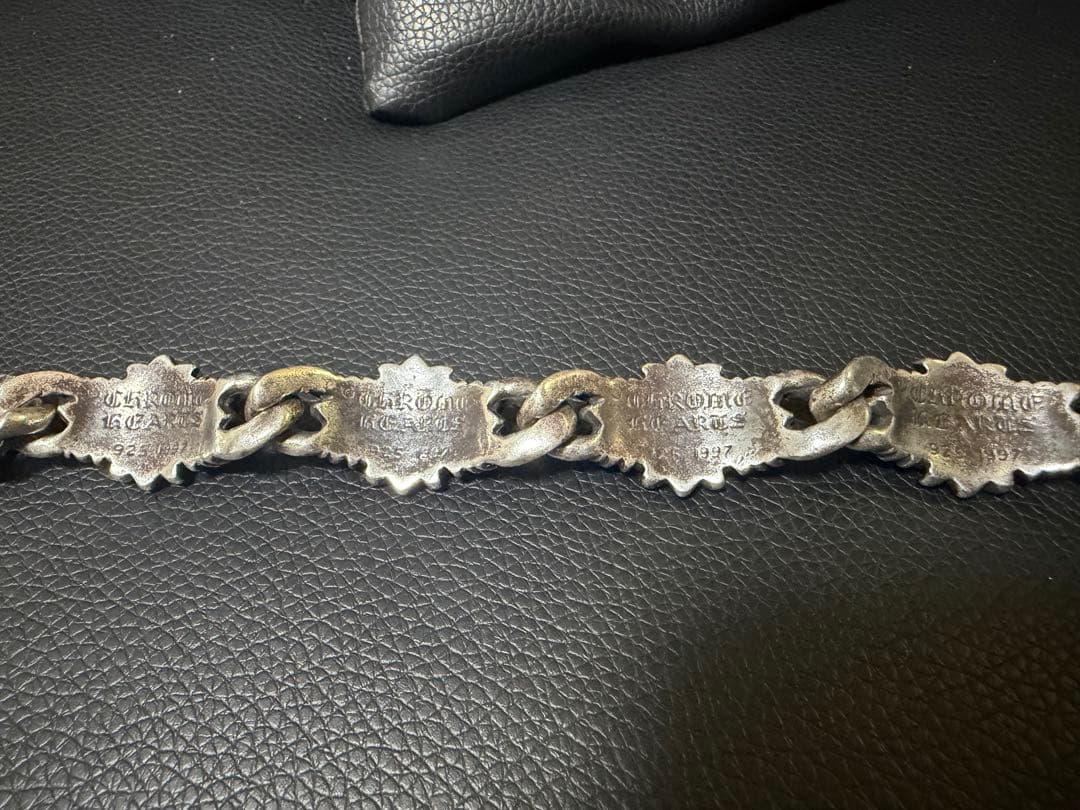 1997年刻印入りクロムハーツ フローラルクロスリンクブレスレット 20cm