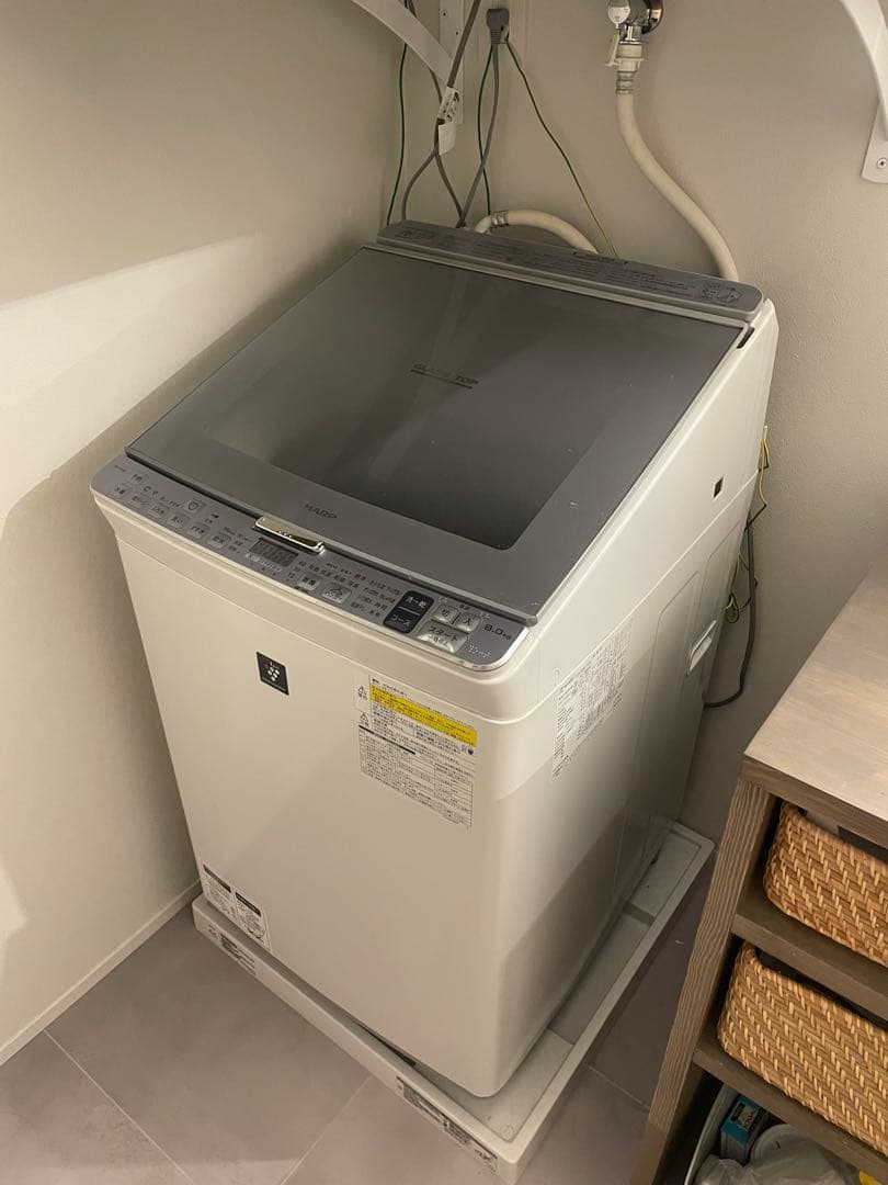 シャープ 電気洗濯乾燥機 8.0kg ES-PX8B-S 2017年製