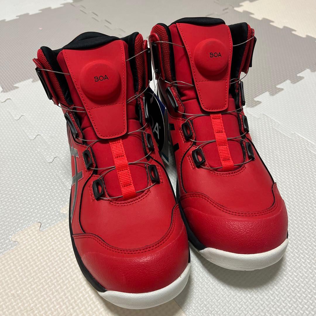 新品アシックス BOAシステム レッド安全靴26.5センチ