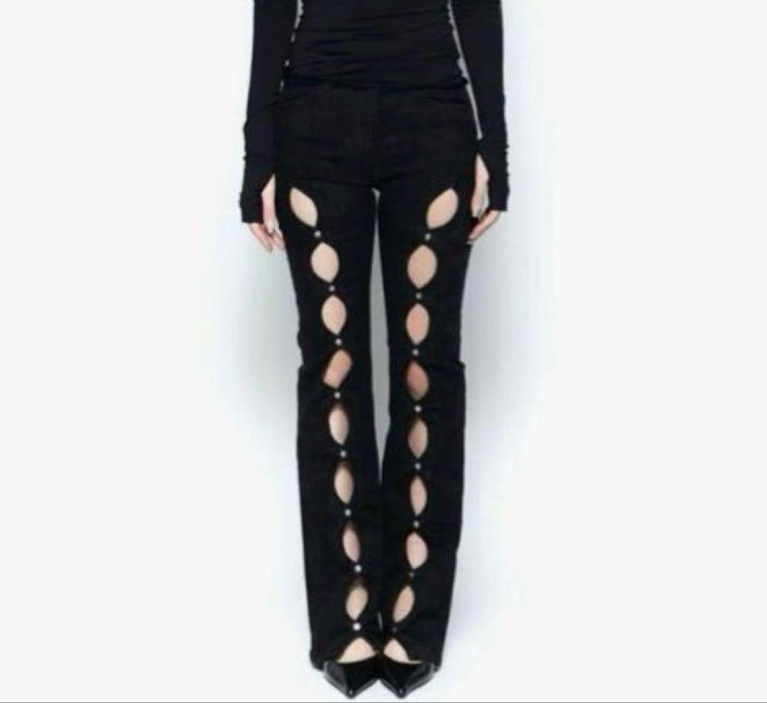 パンツ theredthread S cutting denim 1 black