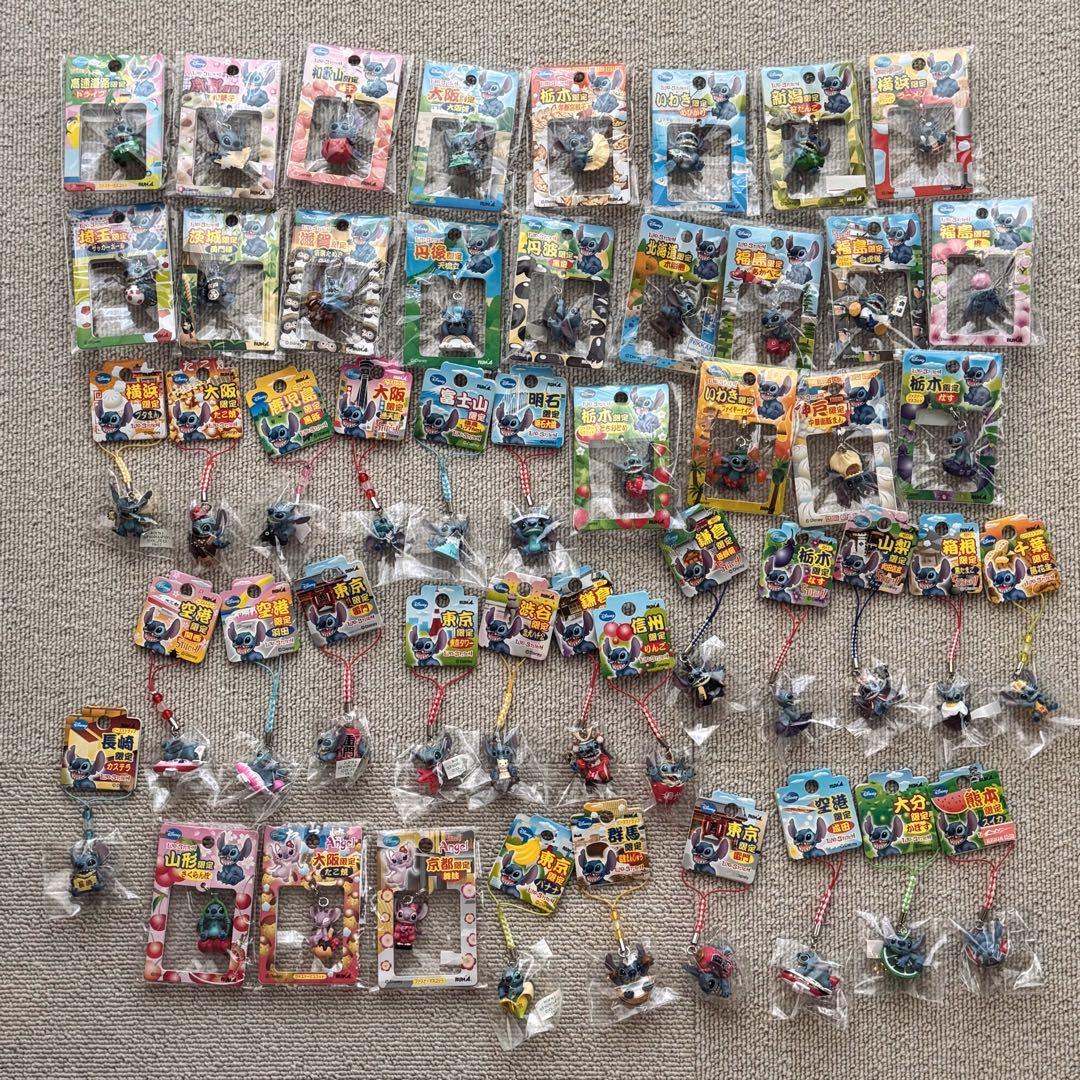 ［まとめ売り］レアなご当地 スティッチ ストラップ ファスナーマスコット49点