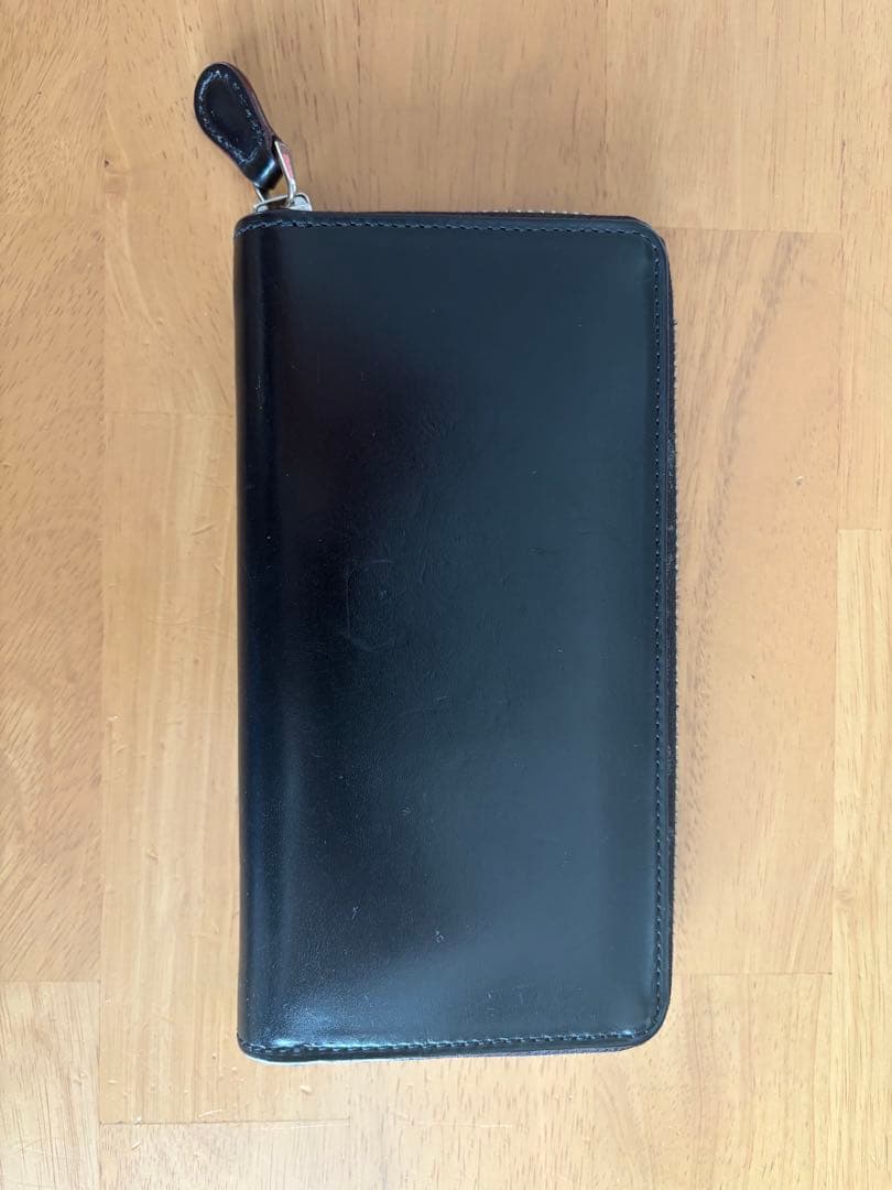 GANZO AVON ラウンドファスナー長財布 ブラック ブライドルレザー