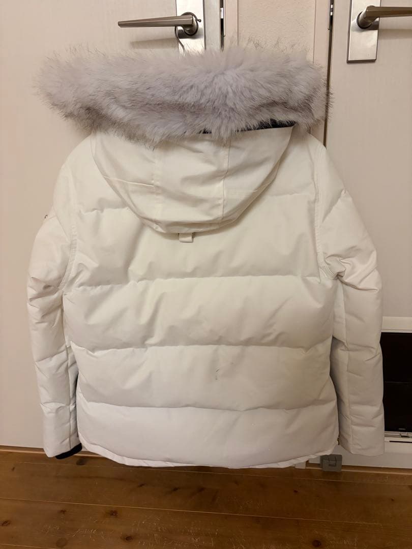 ムースナックルズ ダウンジャケット 2way リアルファー S ホワイト