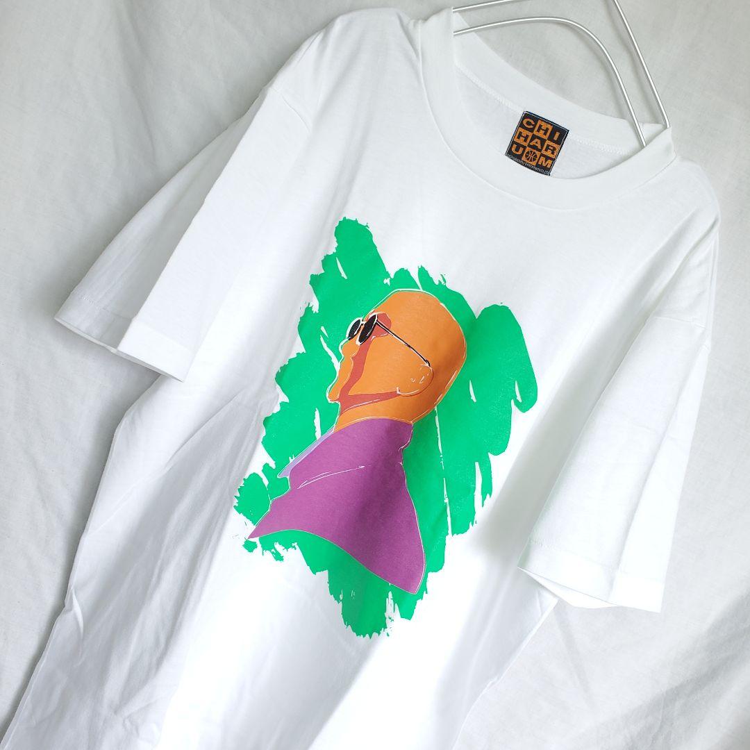 90s 松山千春 歌手 北海道 足寄 半袖 Tシャツ サングラス ホワイト 白