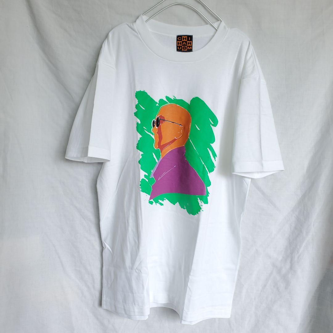 90s 松山千春 歌手 北海道 足寄 半袖 Tシャツ サングラス ホワイト 白