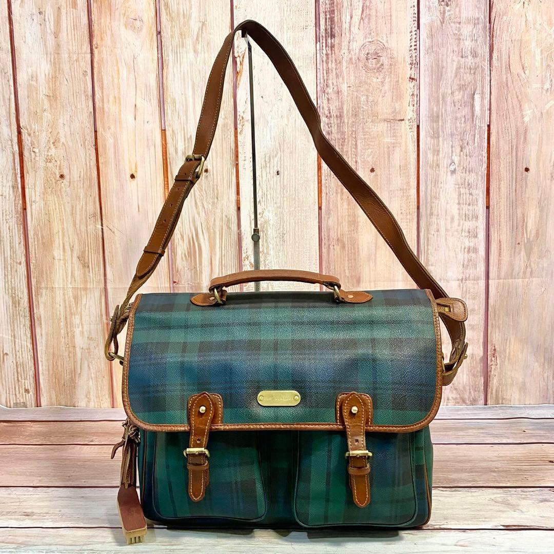 ポロラルフローレン　メッセンジャーバッグ　ショルダーバッグ　斜め掛け　チェック柄