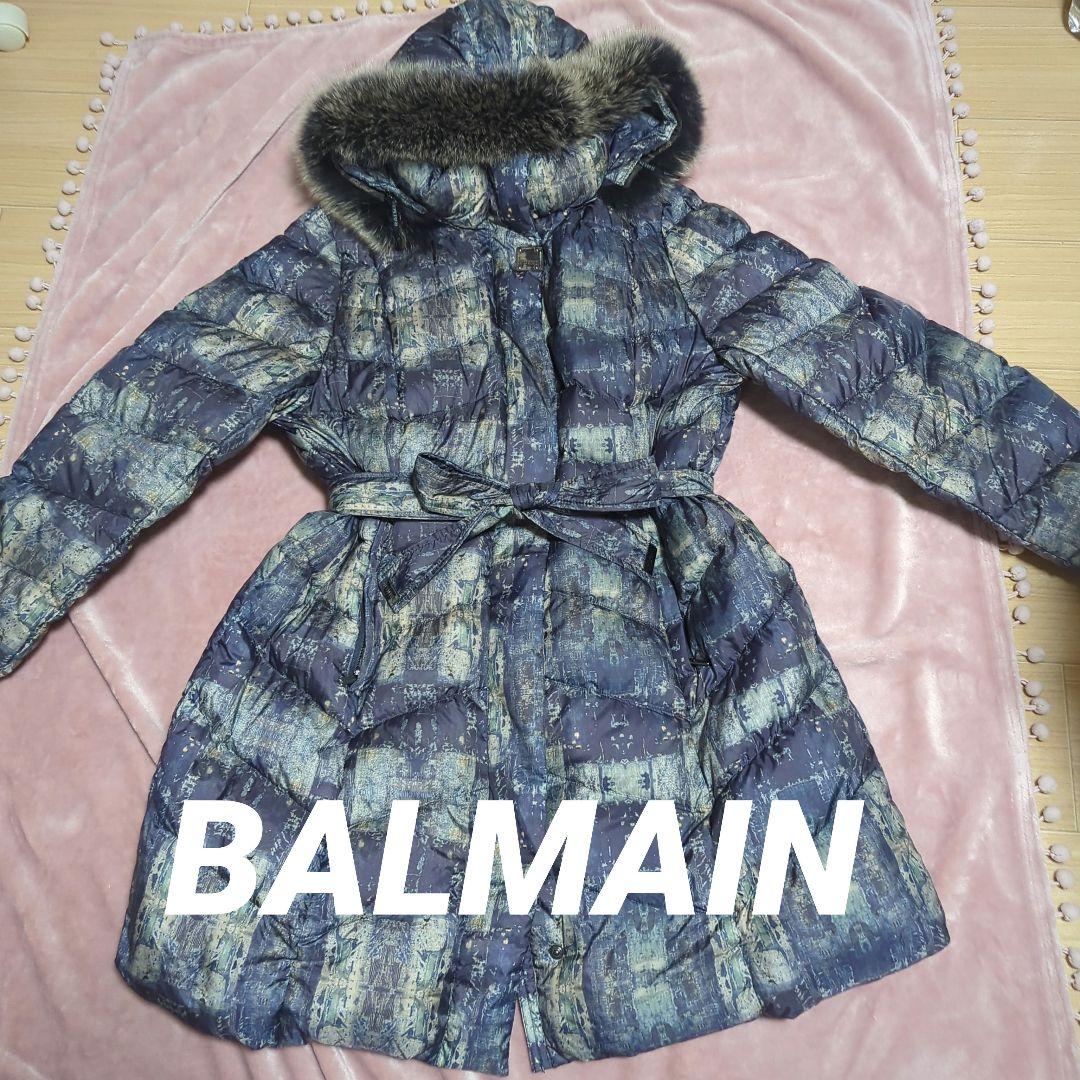 BALMAIN　バルマン　 ファー付き　ダウンジャケット ダウンコート　ダウン 中古・古着通販】BALMAIN (バルマン) ブルーフォックスファー付き