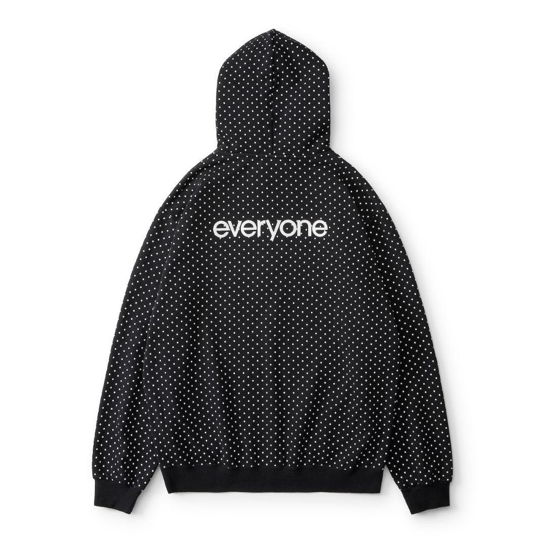 トップス everyone back logo dot zip up hoodie XL