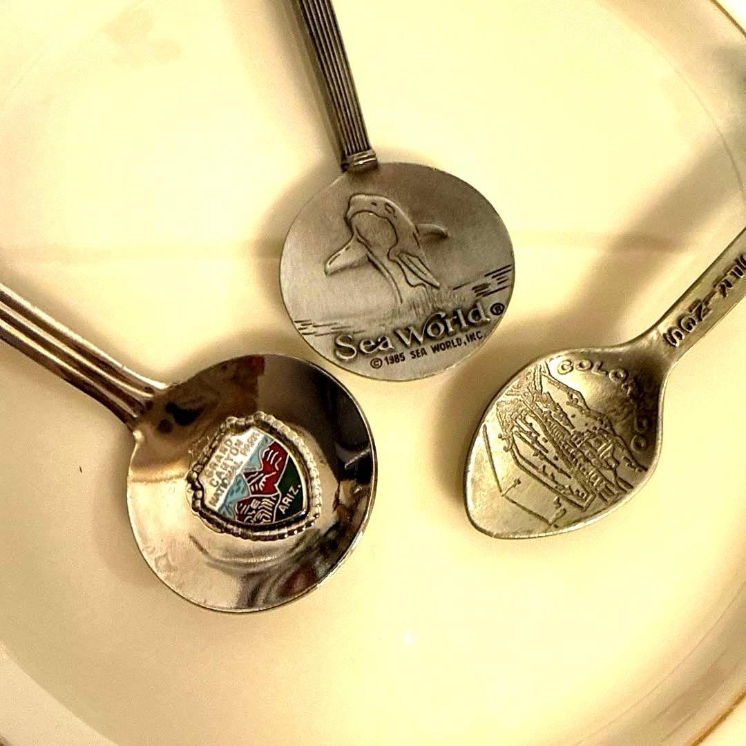 アメリカヴィンテージ海外観光地モチーフ スーベニアスプーン3本セット