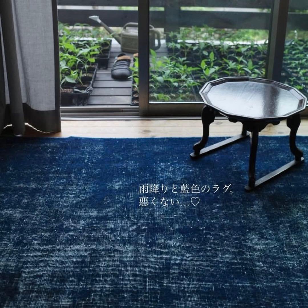最終値下げ‼️koreniwa トルコヴィンテージラグ　115×210 藍色