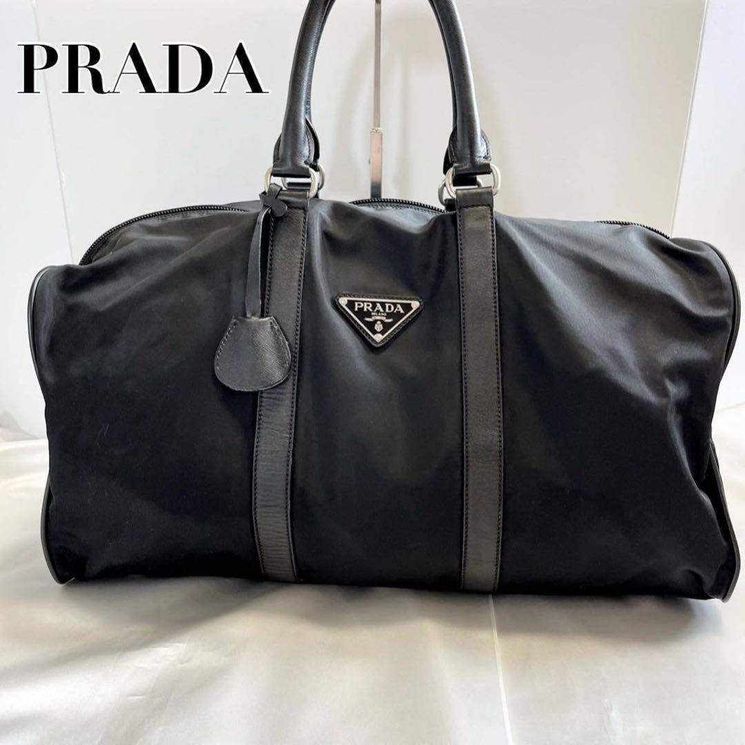 【正規品】PRADA プラダ　ボストンバック　黒 PRADA プラダ 2WAYボストンバッグ テスートナイロン/サフィアーノ