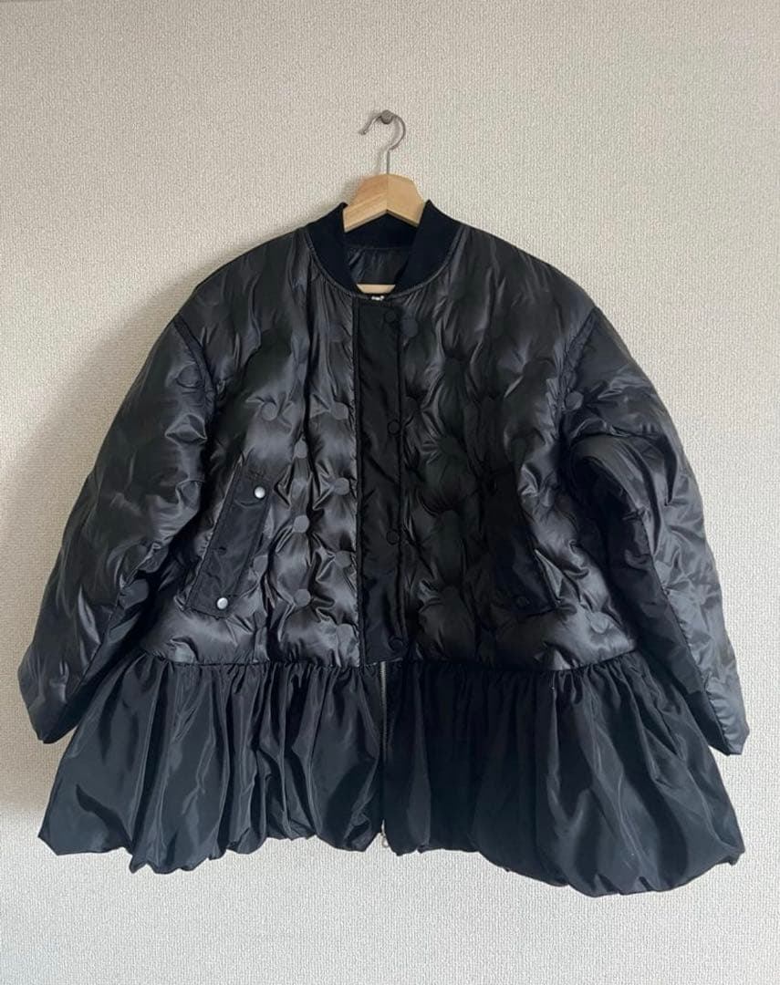 新品未使用】Frene ヘムギャザードットキルティング中綿フレアコート