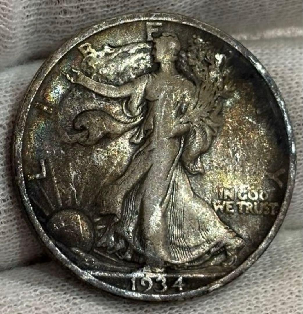AS59 アメリカ 1934年 50セント銀貨 ウォーキングリバティ - メルカリ