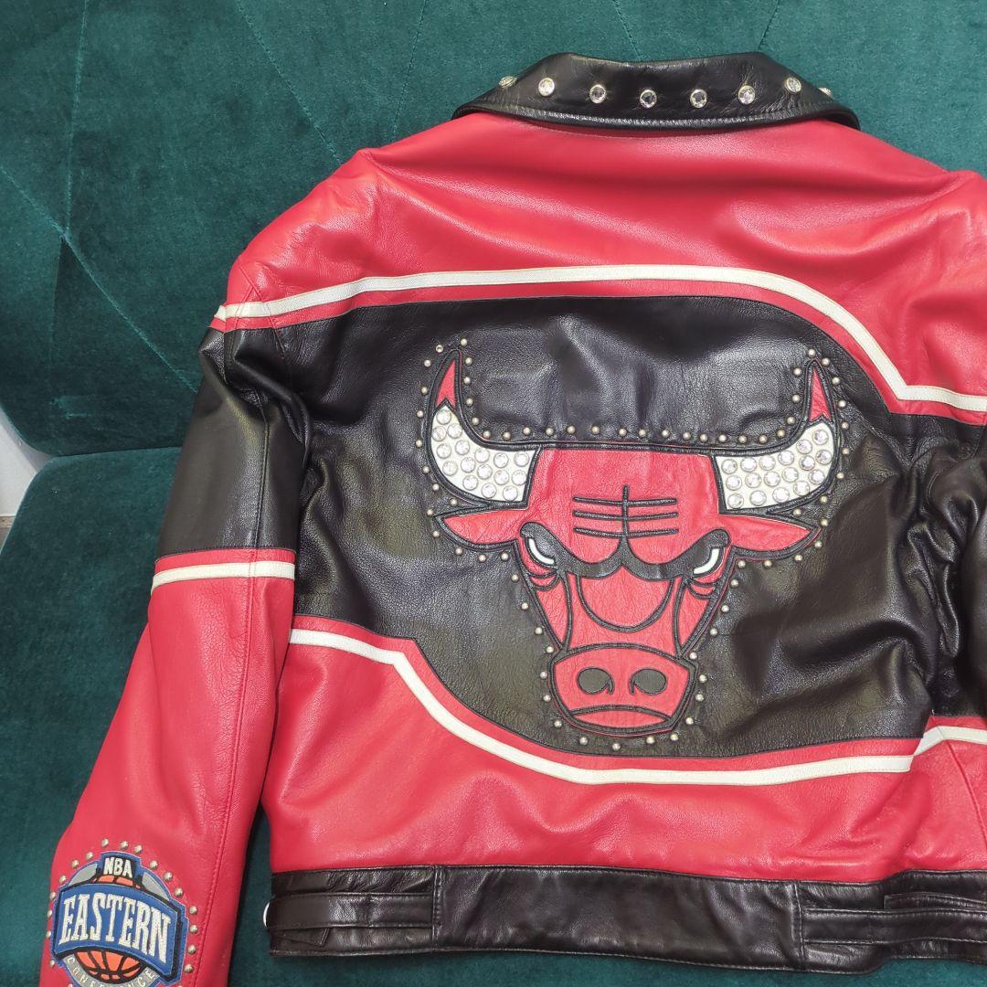 【レア】シカゴブルズ レザージャケット　ジェフハミルトン 90s ジェフハミルトン シカゴブルズ1993チャンピオン レザージャケット