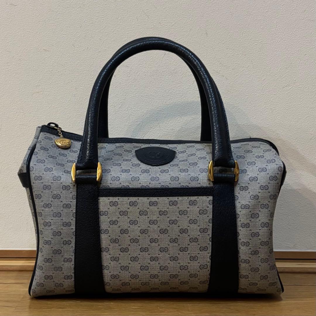 美品 GUCCI グッチ ハンドバッグ マイクロGG チャーム付き