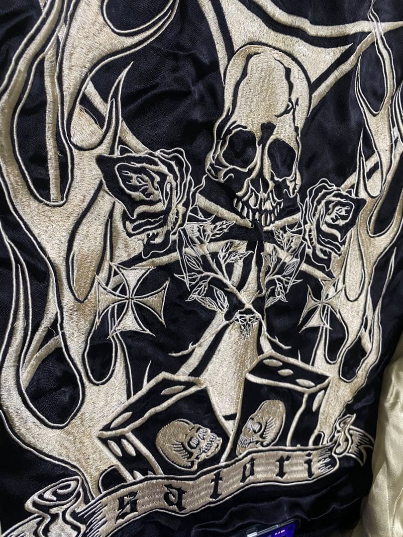 2面用 SATORI 日本限定 スカジャン スカル レオパード 100%silk - メルカリ