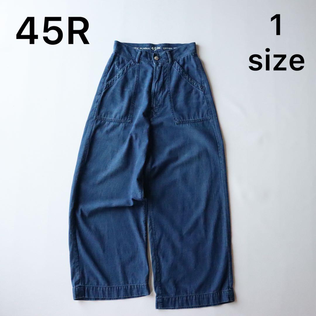 5068【美品】45R ゴマデニムの908ペインター（加工）藍色 ハイウェスト