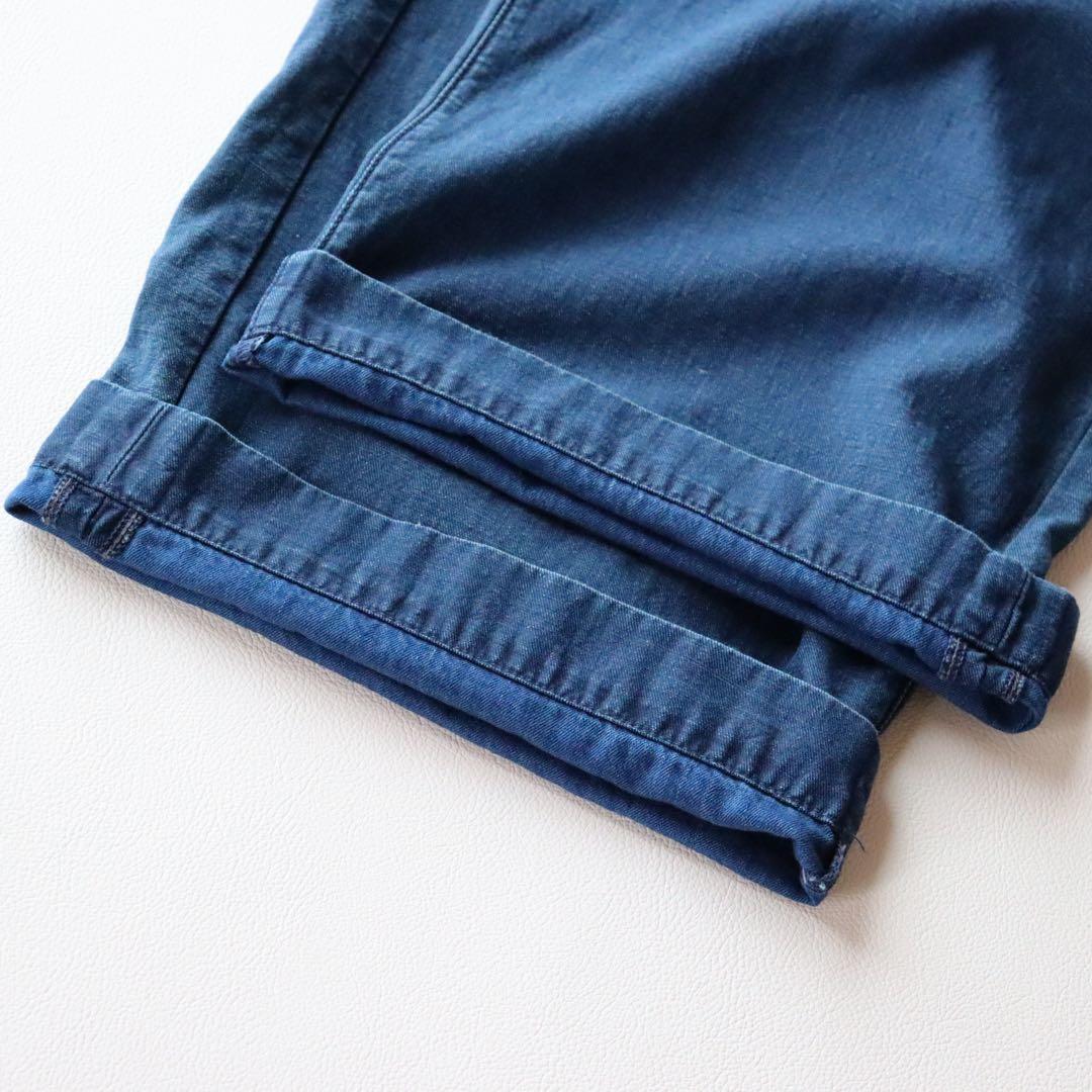 5068【美品】45R ゴマデニムの908ペインター（加工）藍色 ハイウェスト